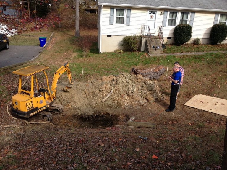 Digging up sewer lines